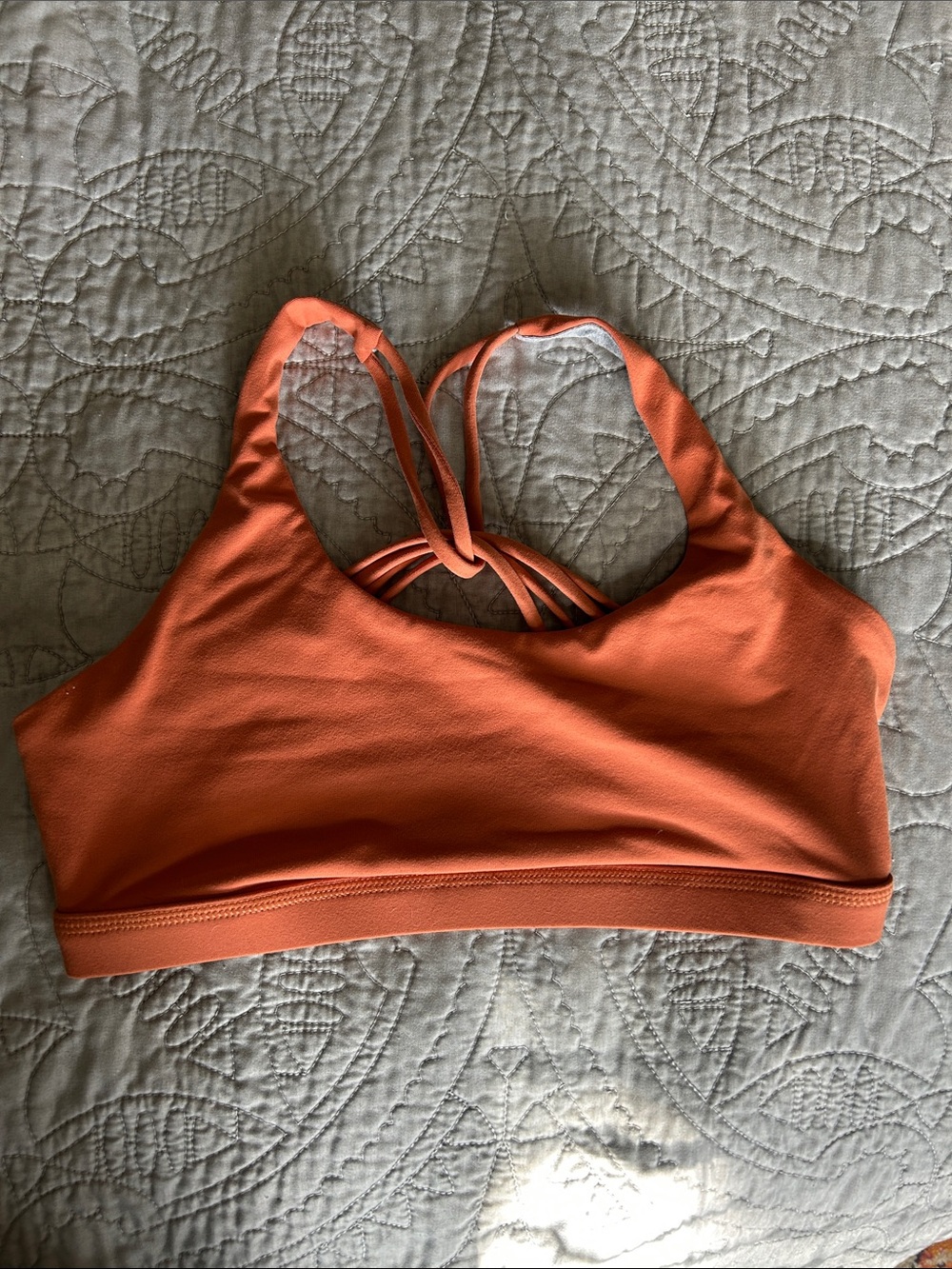 Women's Orange Strappy Sports Bra